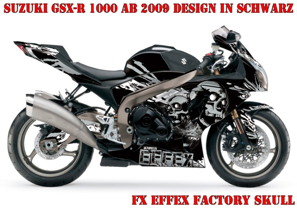 Example picture for thr colors, Skull Black for Suzuki GSX-R 1000 2009-2016